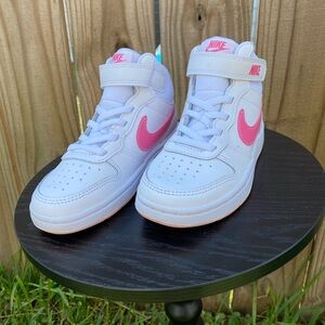 Nike Kids High-Top Sneakers White and Pink